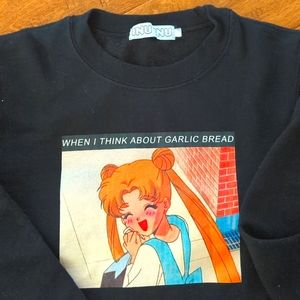 sailor moon garlic bread sweater